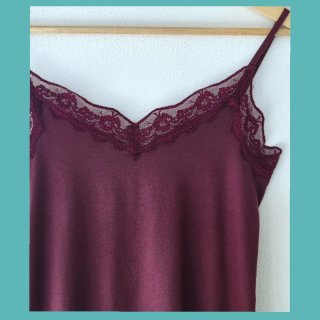 Camiseta Tezenis burdeos encaje talla L