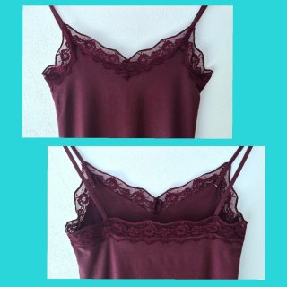 Camiseta Tezenis burdeos encaje talla L