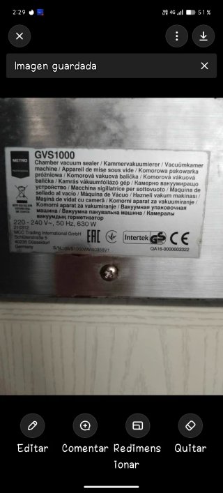 Envasadora al vacío profesional GVS1000