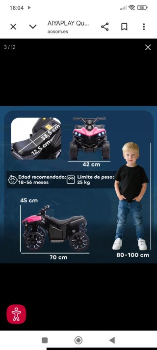 Quad AIYAPLAY Off-road Negro/Rosa