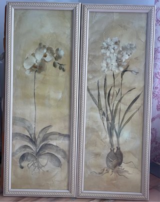 Pareja de cuadros decorativos florales
