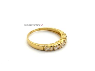 alianza oro 18k con piedra con circonita