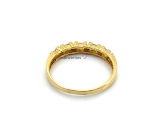 alianza oro 18k con piedra con circonita