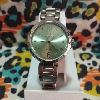 Orologio Donna Elegante con strass Verde/Argento