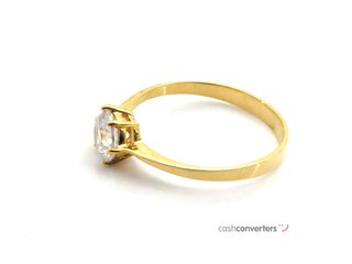 sortija oro 18k con piedra con circonita