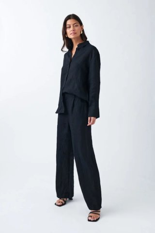 Pantalón Gina Tricot Lino Negro T.38