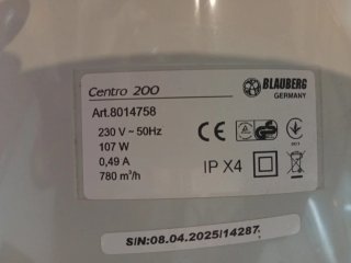 Extractor 780 m3/h