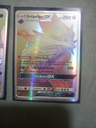 Lote Cartas Pokémon GX Umbreon, Lunala, Solgaleo