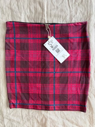 Minifalda Bershka cuadros tartán S