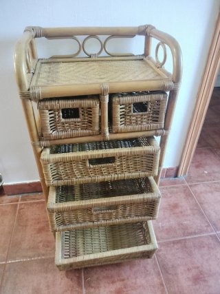 Cajonera Bambú y Mimbre
