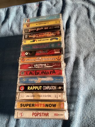 Cassette lotto 15 mc compilation dance 80 e vari