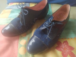 Zapatos Pitillos azules talla 39 - Estilo Oxford