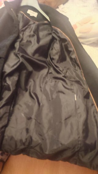 Abrigo paño negro Stradivarius Talla L