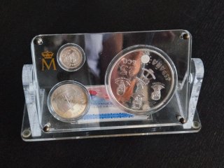 Colección 3 monedas plata 25, 5 y 1 Ecu