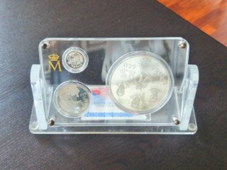 Colección 3 monedas plata 25, 5 y 1 Ecu