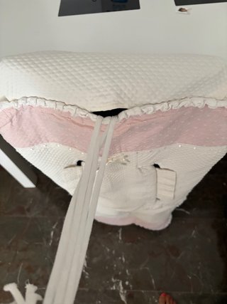 Colchoneta Silla Bebé Rosa y Blanca