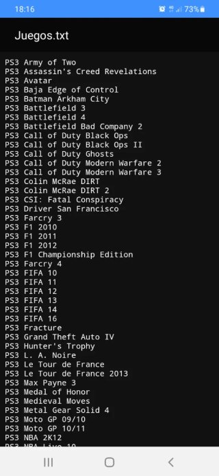 Listado PLAYSTATION