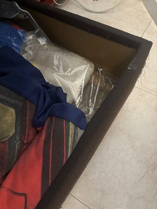 Sofá Cama Tela Beige y Marrón