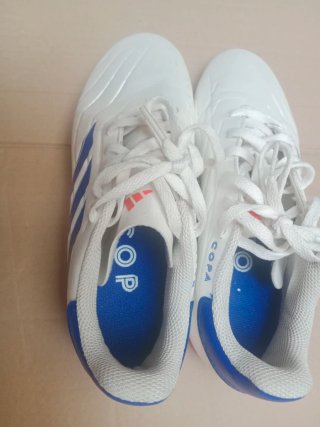 Zapatillas Adidas Copa pure Fútbol Blancas y Azul