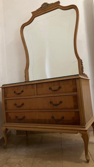 Tocador vintage madera y cristal
