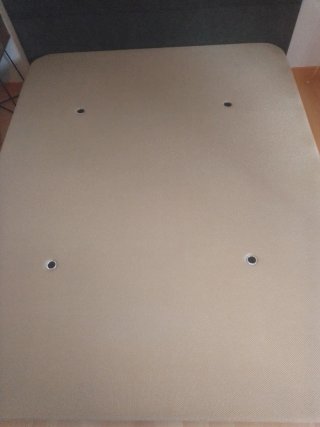 Base tapizada 150cm beige/gris. Sin patas