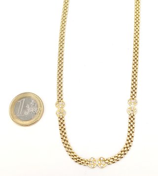 Cadena de oro de 18k circonitas, 15.39 g, 41 cm.
