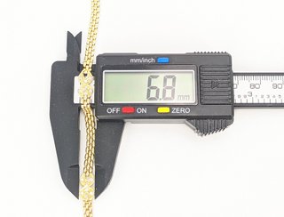 Cadena de oro de 18k circonitas, 15.39 g, 41 cm.