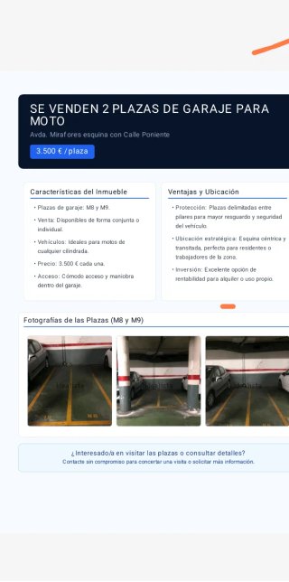 Plazas de parking de moto