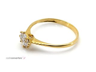 sortija oro 18k con piedra con circonita