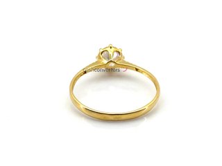 sortija oro 18k con piedra con circonita