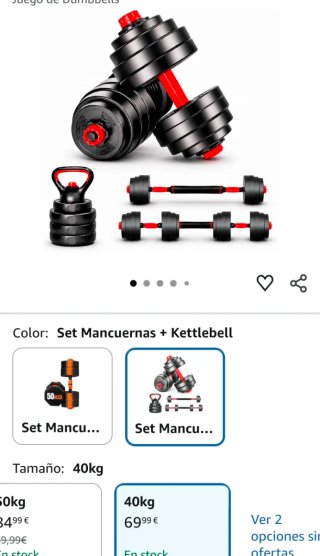 Set Mancuernas y Kettlebell 40kg