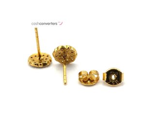 pendientes oro 18k con piedra con circonita