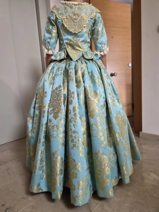 Traje Fallera 11-13 años Celeste y Oro