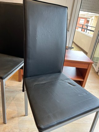 Juego de 3 Sillas Comedor Negras