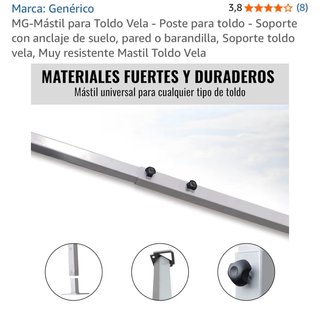 Mástil para toldo vela