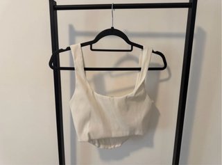 Top Corsé Zara Blanco Roto Talla S