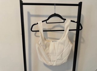 Top Corsé Zara Blanco Roto Talla S