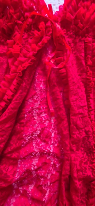 Camisón y tanga picardías rojo