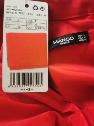 Vestido rojo manga larga