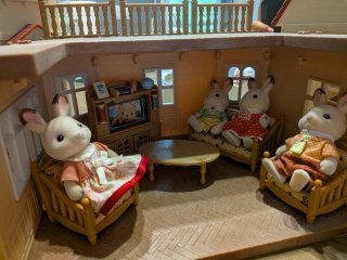 Lote Sylvanian: 2 casas, muebles y familias