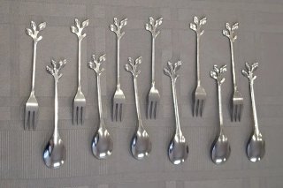 Set 12 posate dessert in metallo argentato