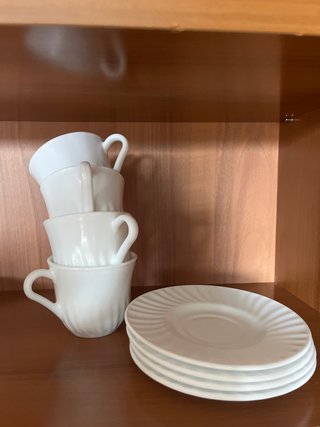 Juego 4 tazas café con platos