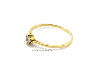 sortija oro 18k con piedra con circonita