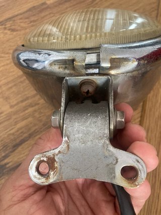 Faro delantero moto clásico cromado