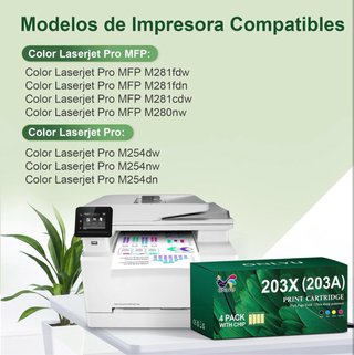 Kit 4 Toners ONLYU 203X (203A) con Chip
