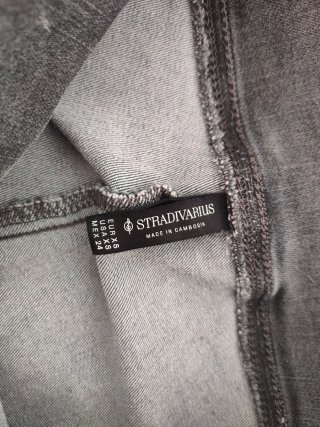 Pantalón campana gris cintura elástica T.XS