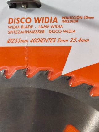 Disco corte widia ANOVA 40 dientes 255mm