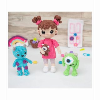 Amigurumi Monstruos S.A. (Boo, Mike, Sully)