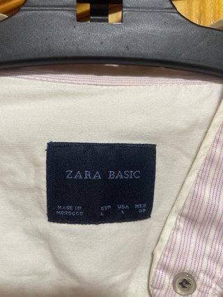Camisa Zara Rayas Rosas Talla M