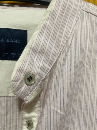 Camisa Zara Rayas Rosas Talla M